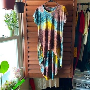 CHA CHA VENTE Tie Die Asymmetrical Tunic